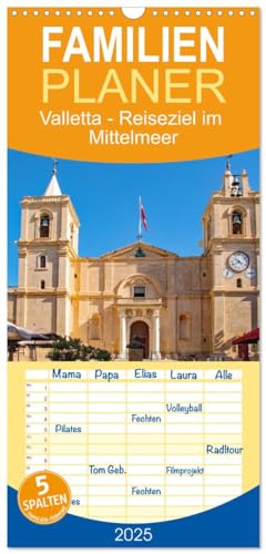 Familienplaner 2025 - Valletta - Reiseziel im Mittelmeer mit 5 Spalten (Wandkalender, 21 cm x 45 cm), CALVENDO