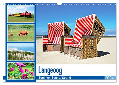Langeoog - Sommer, Sonne, Strand (Wandkalender 2024 DIN A3 quer), CALVENDO Monatskalender