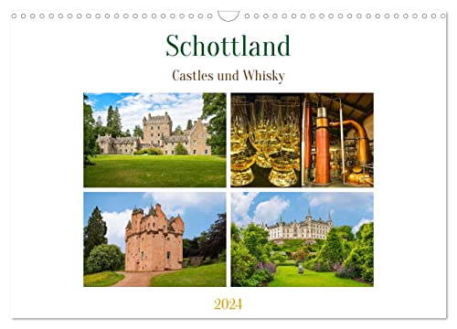 Schottland - Castles und Whisky (Wandkalender 2024 DIN A3 quer), CALVENDO Monatskalender