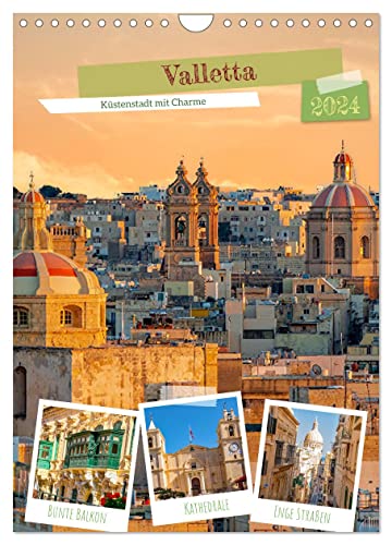 Valletta - Küstenstadt mit Charme (Wandkalender 2024 DIN A4 hoch), CALVENDO Monatskalender von CALVENDO