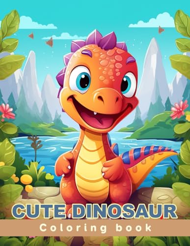 Cute DinosaurColoring book for children: Age 4 - 12
