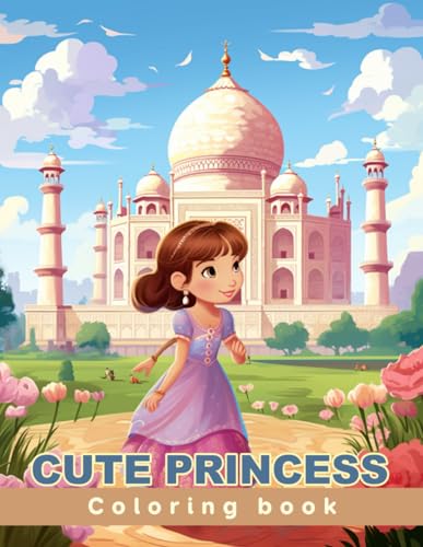 Cute Princess Coloring book: Age 4 - 12