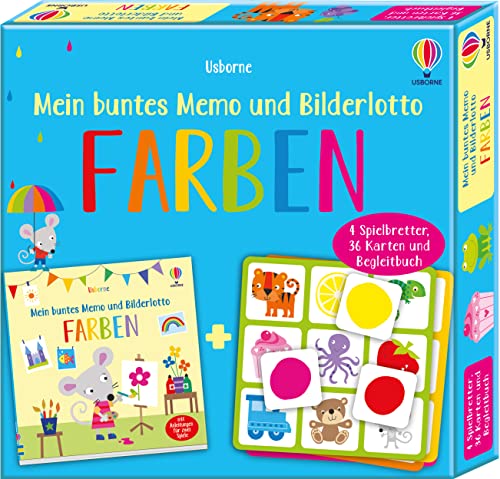 Mein buntes Memo und Bilderlotto: Farben: mit 36 Karten, 4 Spielbrettern und Begleitbuch (Usborne Memo-und-Bilderlotto-Reihe) von Usborne Publishing