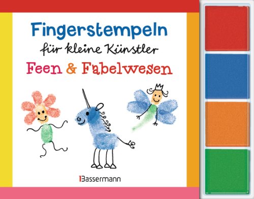 Fingerstempeln für kleine Künstler-Set - Feen und Fabelwesen: Mit vier Fingerstempelfarben