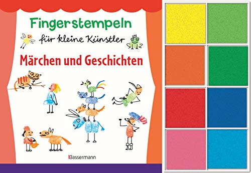 Fingerstempeln für kleine Künstler-Set. Märchen und Geschichten selber stempeln und erzählen.: Buch und acht Stempelkissen