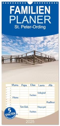 Familienplaner 2025 - St. Peter-Ording mit 5 Spalten (Wandkalender, 21 cm x 45 cm), CALVENDO