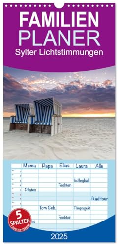 Familienplaner 2025 - Sylter Lichtstimmungen mit 5 Spalten (Wandkalender, 21 cm x 45 cm), CALVENDO