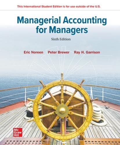 Managerial Accounting for Managers ISE von McGraw-Hill Education