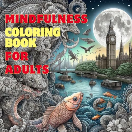 Mindfulness coloring book for adults: Adult Coloring Book with Animals, Landscape, Flowers, Patterns, And Many More For Relaxation von Independently published