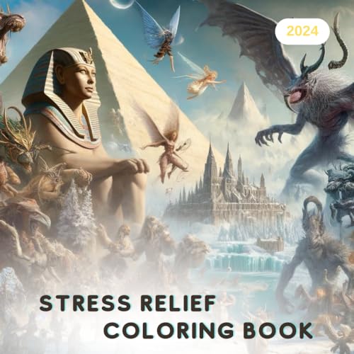 STRESS RELIEF COLORING BOOK: Embark on an enchanting journey into the world of mythology with our adult coloring book! Here, you'll encounter not only magical creatures from legends and fairy tales. von Independently published