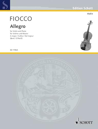 Allegro G-Dur: Violine und Klavier.: violin and piano. (Edition Schott)