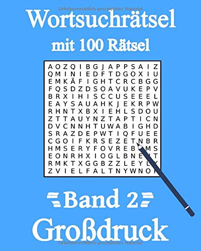 Wortsuchrätsel Großdruck: Wortsuche für Kinder, Erwachsene, Senioren und Rentner mit 100 Buchstabenpuzzles (Band, Band 2) von Independently published