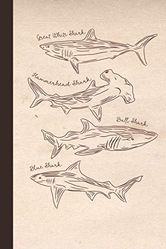 Shark Notebook: Vintage Style Shark Notebook - Blank Lined College Ruled
