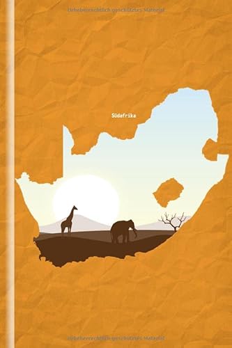 Südafrika: Design Notizbuch Südafrika; 130 Seiten, liniert, Creme-Ton; 6x9 (ca DIN A5); Cover in Südafrika-Gestaltung