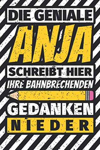 Notizbuch liniert: Anja Geschenke lustiger Spruch Vorname