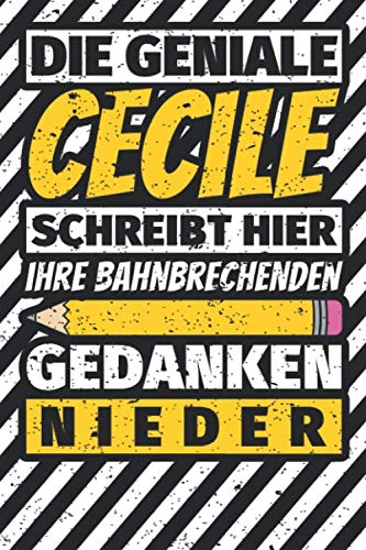Notizbuch liniert: Cecile Geschenke lustiger Spruch Vorname Notizbuch liniert: Cecile Geschenke lustiger Spruch Vorname