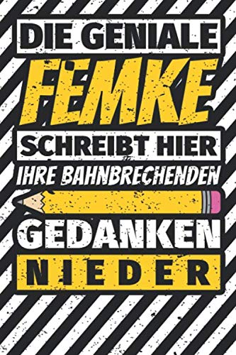 Notizbuch liniert: Femke Geschenke lustiger Spruch Vorname Notizbuch liniert: Femke Geschenke lustiger Spruch Vorname
