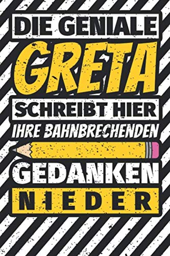 Notizbuch liniert: Greta Geschenke lustiger Spruch Vorname