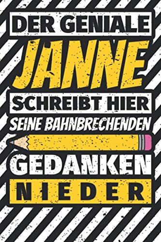 Notizbuch liniert: Janne Geschenke lustiger Spruch Vorname