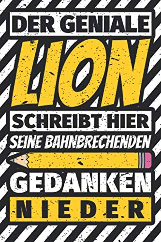 Notizbuch liniert: Lion Geschenke lustiger Spruch Vorname Notizbuch liniert: Lion Geschenke lustiger Spruch Vorname