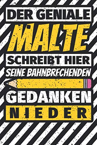 Notizbuch liniert: Malte Geschenke lustiger Spruch Vorname