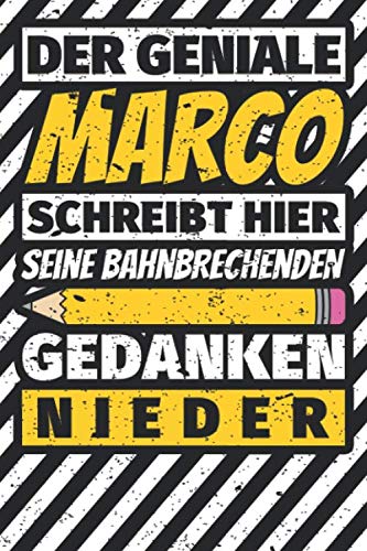 Notizbuch liniert: Marco Geschenke lustiger Spruch Vorname Notizbuch liniert: Marco Geschenke lustiger Spruch Vorname
