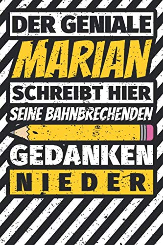 Notizbuch liniert: Marian Geschenke lustiger Spruch Vorname Notizbuch liniert: Marian Geschenke lustiger Spruch Vorname
