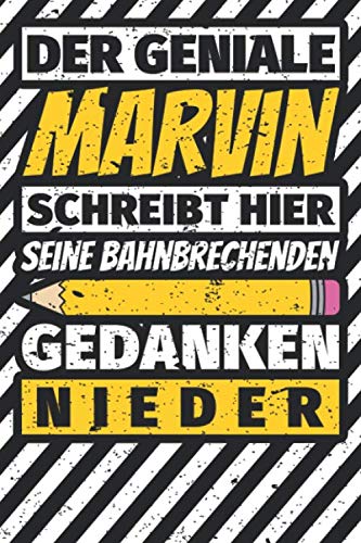 Notizbuch liniert: Marvin Geschenke lustiger Spruch Vorname