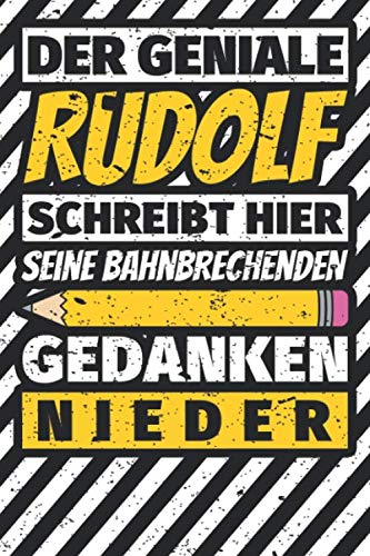 Notizbuch liniert: Rudolf Geschenke lustiger Spruch Vorname