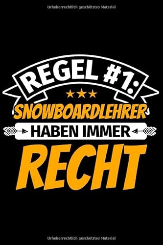 Notizbuch liniert: Snowboardlehrer Geschenke lustiger Spruch