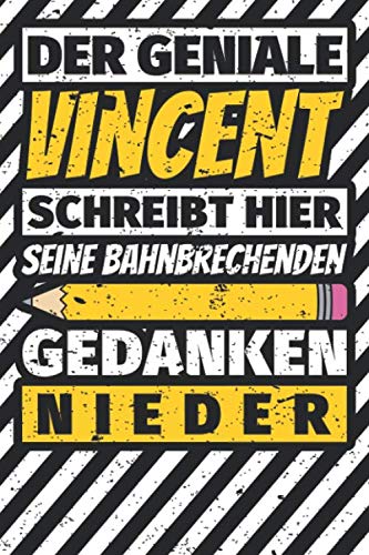 Notizbuch liniert: Vincent Geschenke lustiger Spruch Vorname