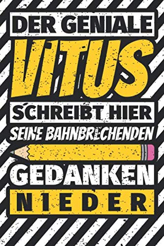 Notizbuch liniert: Vitus Geschenke lustiger Spruch Vorname Notizbuch liniert: Vitus Geschenke lustiger Spruch Vorname