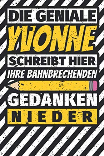 Notizbuch liniert: Yvonne Geschenke lustiger Spruch Vorname