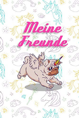 MEINE FREUNDE: Süßes Freundschaftsbuch | 110 Seiten zum Ausfüllen | Format 6x9 Zoll, DIN A5 | Soft Cover matt |