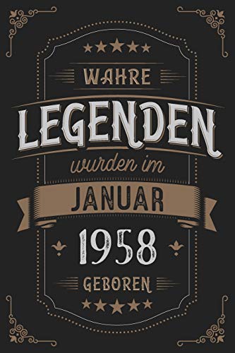 Wahre Legenden wurden im Januar 1958 geboren: Vintage Geburtstag Notizbuch - individuelles Geschenk für Notizen, Zeichnungen und Erinnerungen | liniert mit 100 Seiten von Independently published