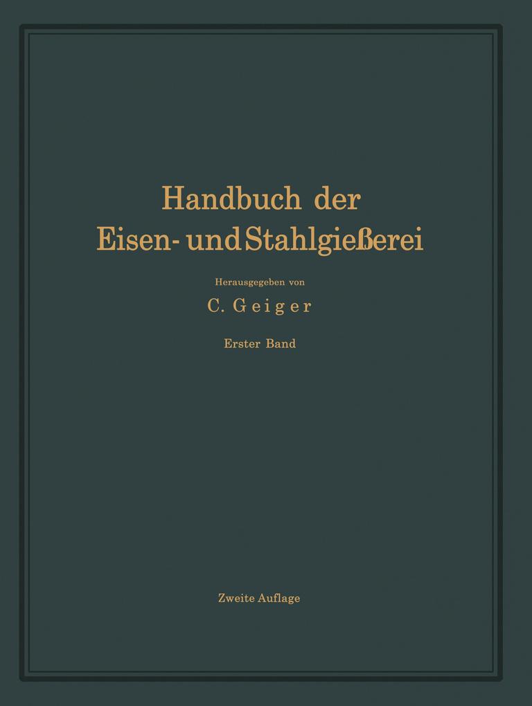 Handbuch der Eisen- und Stahlgießerei von Springer Berlin Heidelberg