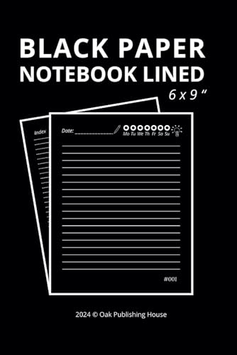 Black Pages in White Lines: Creative Notes: Organize, Create, and Motivate with Style 6 x 9 "