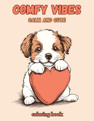 Comfy vibes calm and cute coloring book: Simple Designs animals for relaxation von Independently published
