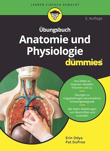 Übungsbuch Anatomie und Physiologie für Dummies: Von Zellen zu Organen, Muskeln, Knochen und Co. Übungen zu Fragestellungen verschiedener ... Abbildungen zum Beschriften und Ausmalen
