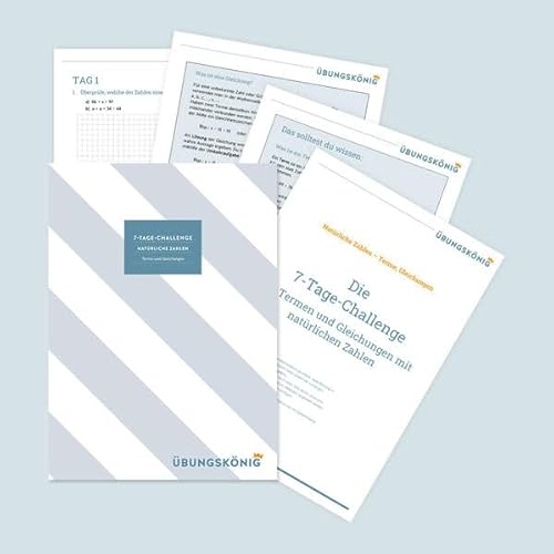 7-Tage-Challenge zu Termen und Gleichungen mit natürlichen Zahlen, 5. Klasse: Mathe, 5. Klasse, Arbeitsblättersammlung mit Lösungen (Grundschulkönig)