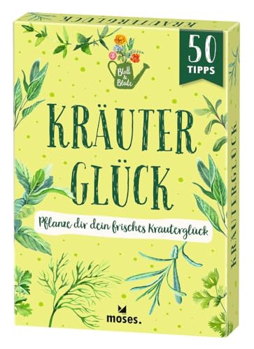 moses. Kräuterglück – 50 Karten mit Tipps rund um Küchenkräuter, Anbau & Würzmischungen, für Hobbygärtner*innen, DIY-Fans & Kräuterfreund*innen, mit ... dir ein frisches Kräuterglück (Blatt & Blüte) moses. Kräuterglück – 50 Karten mit Tipps rund um Küchenkräuter, Anbau & Würzmischungen, für Hobbygärtner*innen, DIY-Fans & Kräuterfreund*innen, mit ... dir ein frisches Kräuterglück (Blatt & Blüte) von moses