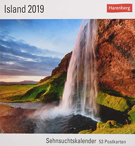 Island - Kalender 2019: Sehnsuchtskalender, 53 Postkarten
