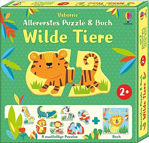 Allererstes Puzzle & Buch: Wilde Tiere: mit 8 zweiteiligen Puzzles und einem Buch (Allererstes-Puzzle-und-Buch-Reihe)