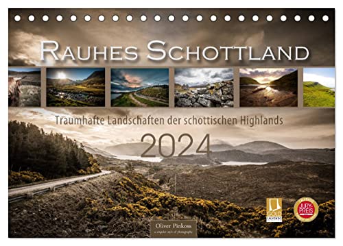 Rauhes Schottland (Tischkalender 2024 DIN A5 quer), CALVENDO Monatskalender