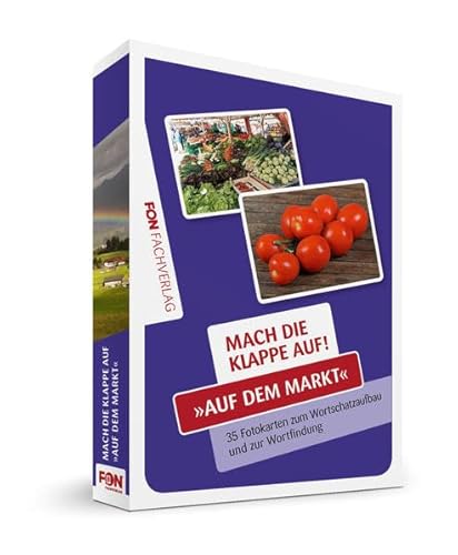 Mach die Klappe auf - Auf dem Markt: Bildkarten zur Sprachförderung (Mach die Klappe auf / Bildkarten): 35 Fotokarten zum Wortschatzaufbau und zur Wortfindung von FON-Fachverlag