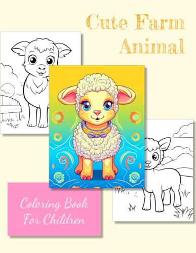 Cute Farm Animal Coloring book for children: large size 8.5 x 11 inches von Independently published