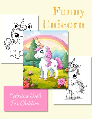 Funny Unicorn Coloring book for children: large size 8.5 x 11 inches von Independently published