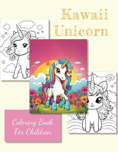 Kawaii Unicorn Coloring book for children: large size 8.5 x 11 inches von Independently published