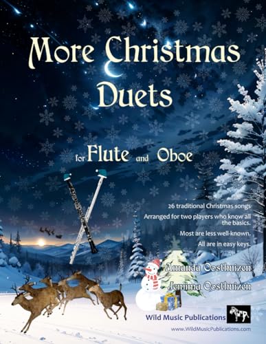 More Christmas Duets for Flute and Oboe: 26 Christmas songs arranged especially for two equal players who know all the basics. Most are less well-known, all are in easy keys. More Christmas Duets for Flute and Oboe: 26 Christmas songs arranged especially for two equal players who know all the basics. Most are less well-known, all are in easy keys.