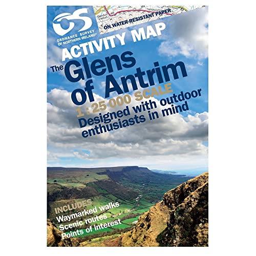 Wanderkarte Glens of Antrim: water resistant paper (Irish Activity Map)